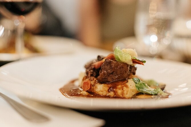 5-course Progressive Dinner on Grande-Allée and History Tour - Course two: land and sea in an intimate restaurant
