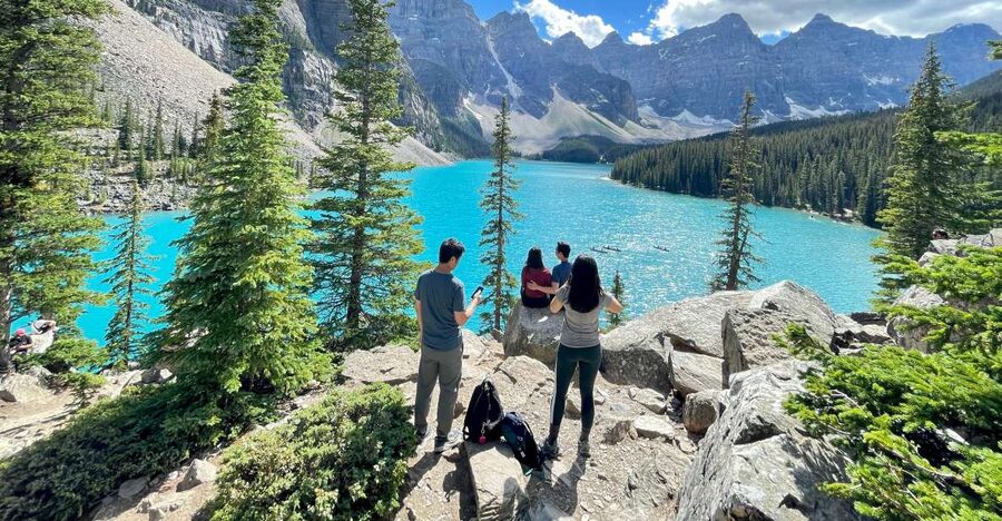 All-Inclusive Private Banff Tour with Hotel Transfer - Bow Falls and Surprise Corner show Banff from two angles