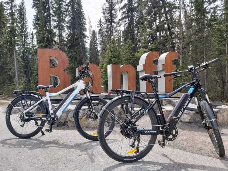 Banff: Bow River E-Bike Tour and Sundance Canyon Hike - Mountain views on the return through the forest