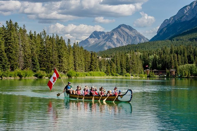 Banff National Park Big Canoe Tour - Bow River scenery from the canoe