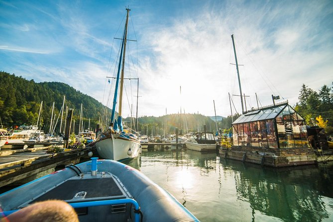 Bowen Island Dinner and Zodiac Boat Tour by Vancouver Water Adventures - Lions Gate Bridge and the route toward Point Atkinson