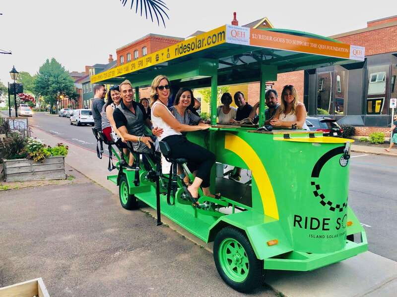 Charlottetown: Solar Food/Drink Party Bike Experience - How the solar pedal bus works