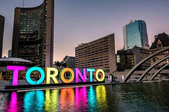 City Sightseeing Toronto Guided Night Bus Tour - The Financial District after dark