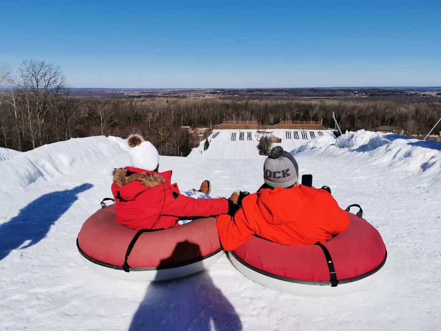 From Toronto: Snow Tubing and Snowshoeing or 1/2 Day Tubing - From speed to stillness at Nottawasaga Bluffs