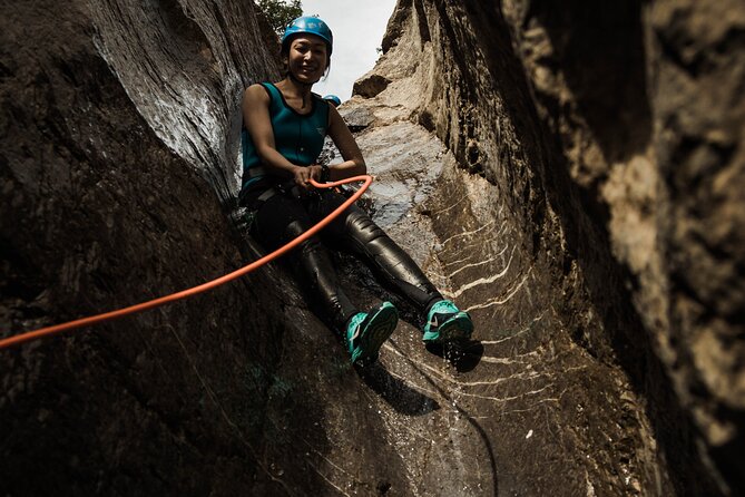 Half Day Heart Creek Canyon - Near Banff & Canmore- For Beginners - Learning to rappel before the canyon begins