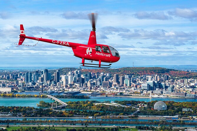 Helicopter Tour Over Montreal - Olympic Stadium from a fresh angle
