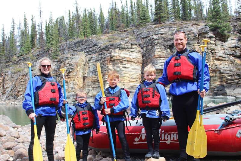 Jasper: Canyon Run Family Whitewater Rafting - From downtown Jasper to Athabasca Falls