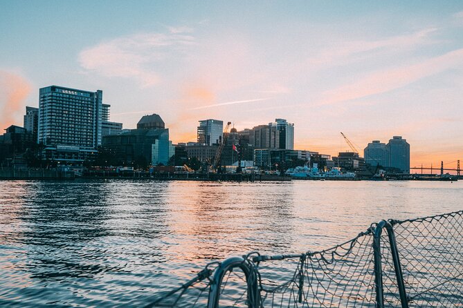 JFarwell Private Yacht Wine & Cheese Sunset Sail - Halifax skyline at sunset