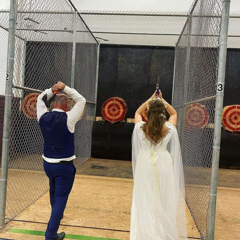 Kelowna: E-Bike Ride and Axe Throwing Adventure - An hour at Axe Monkeys Kelowna