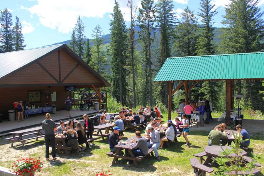 Kicking Horse River: Rafting Trip with BBQ - Returning to the DayLodge and warming up