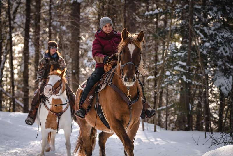 La Bleuetière: A charming introduction to horseback riding - Following the quiet forest trail