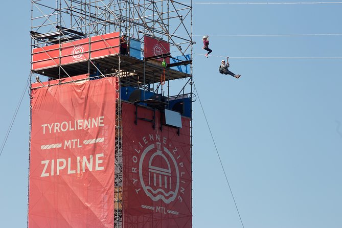 Montreal Zipline Adventure - Crossing 1,200 feet over the Old Port