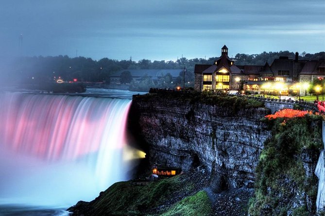 Niagara Falls Canada Day + Night Small Group Tour w/Falls Dinner - Journey Behind the Falls: hear and feel the water