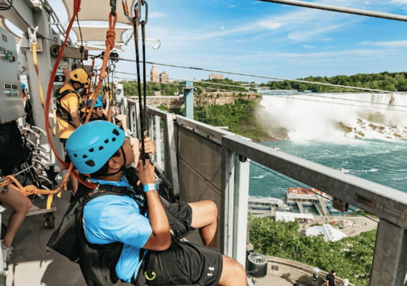 Niagara Falls, Canada: Early Bird Zip Line to The Falls - Starting at the bottom of Clifton Hill