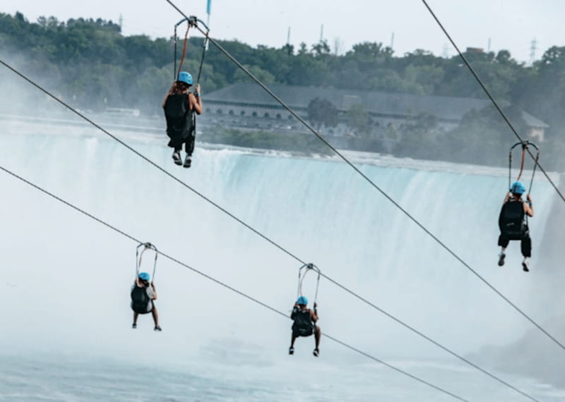 Niagara Falls, Canada: Early Bird Zip Line to The Falls - Arriving at the Falls Observation Landing Deck