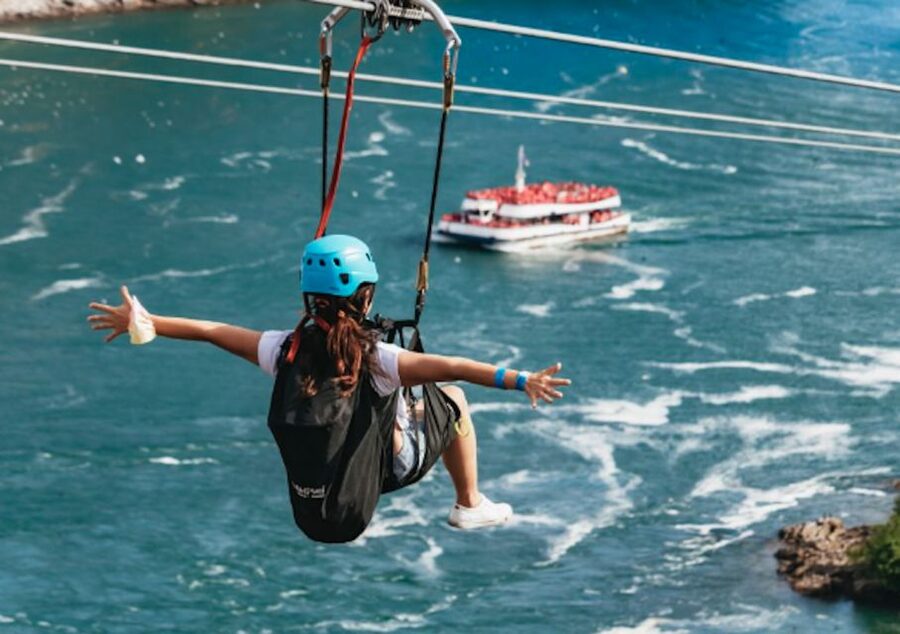 Niagara Falls, Canada: Early Bird Zip Line to The Falls - Returning uphill in an air-conditioned van