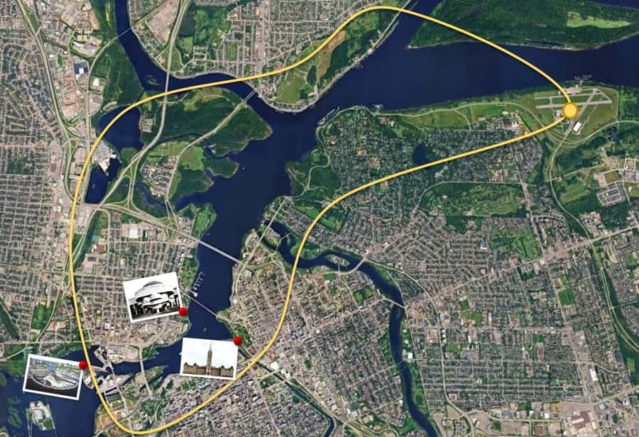 Ottawa Helicopter Tour: Fall Colors in Gatineau Park - The 20-minute route: the sensible middle choice