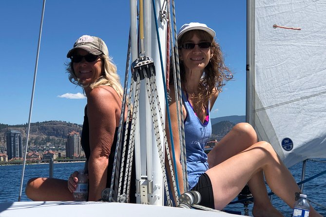 Private Kelowna Sailing Cruise on Okanagan Lake - Learning to sail with Brad at the helm
