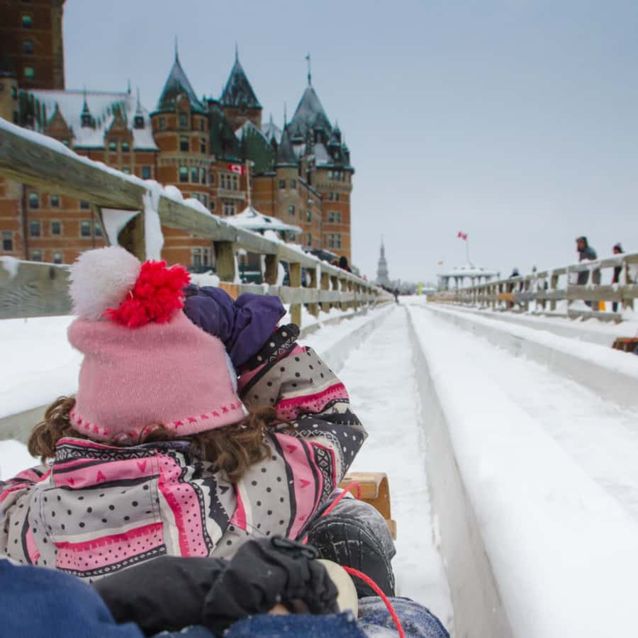 Quebec City: Winter Magic Tour - Sledding down Dufferin Terrace