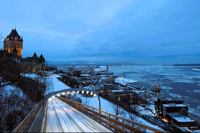 Quebec City : Winter Magic Walking Tour - The Dufferin Terrace Slide and the holiday wait