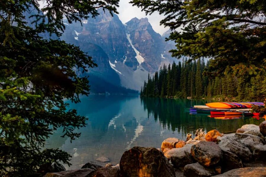 Sunrise or Sunset/Stargazing Tour at Moraine Lake from Banff - Sunrise at the Rockpile, before the day wakes up
