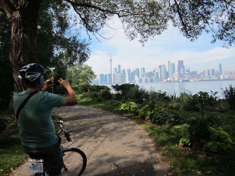 Toronto Islands: Morning or Twilight 3.5-Hour Bike Tour - Finding the bike shop beneath the city