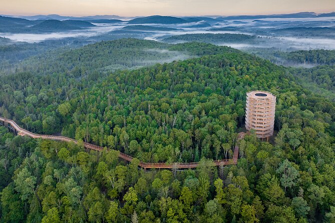 Treetop Observatory and Walk - Reaching the Sentier des cimes Laurentides