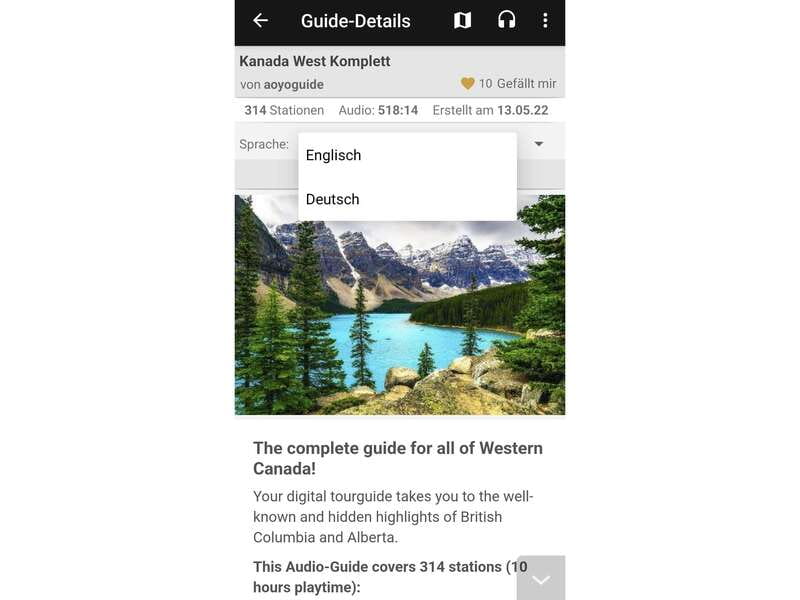 Western Canada Self-Driving Audio Guide English and German - Who will enjoy this self-guided format